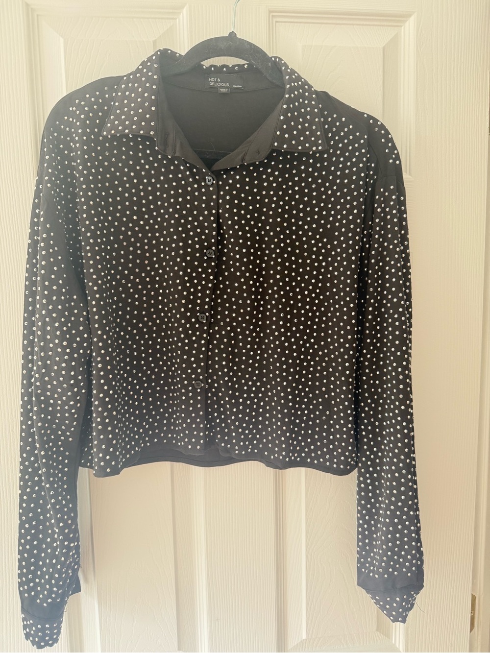 Worthington Black Silver Button-Down Shirt